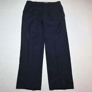 Bespoke 36x32 Blue Wool Flat Front‎ Straight Dress Mens Pants